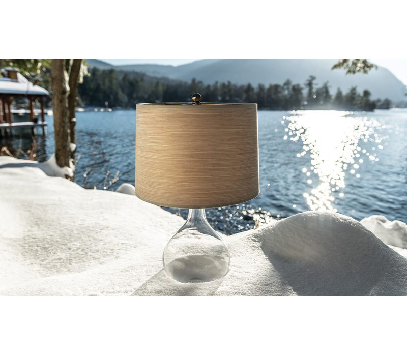 Warren Glass Lamp, 21.5" H x 7.75" W x 7.75" D