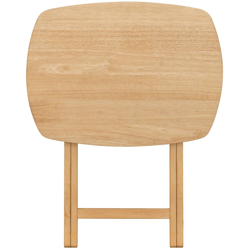 Milton 2 Piece Oversized Solid Wood Folding TV Tray Table Set