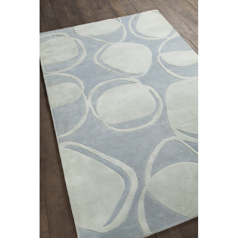 Tapis bleu touffeté à la main Inhabiter, Rectangle 5 pi x 7 pi 6 po