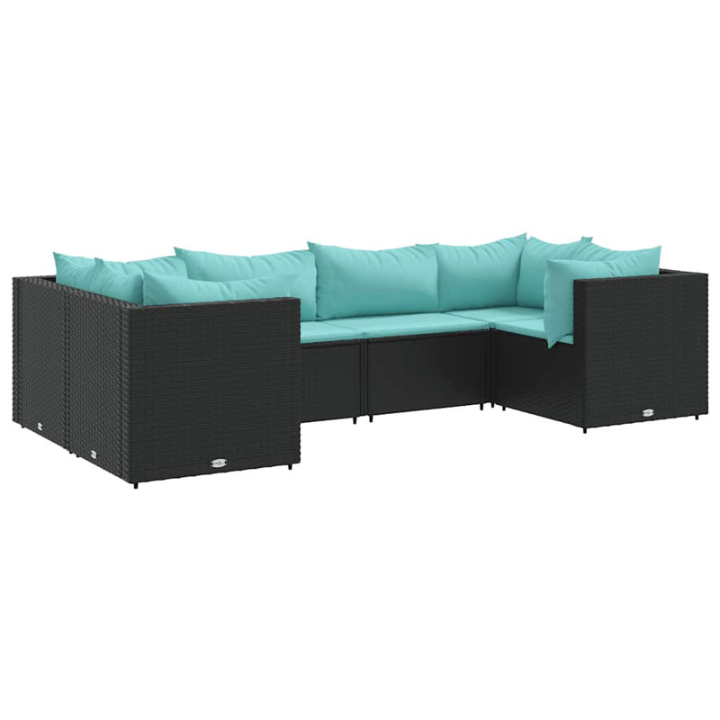  Ensemble de patio noir, bleu eau, Bleu eau, Noir
