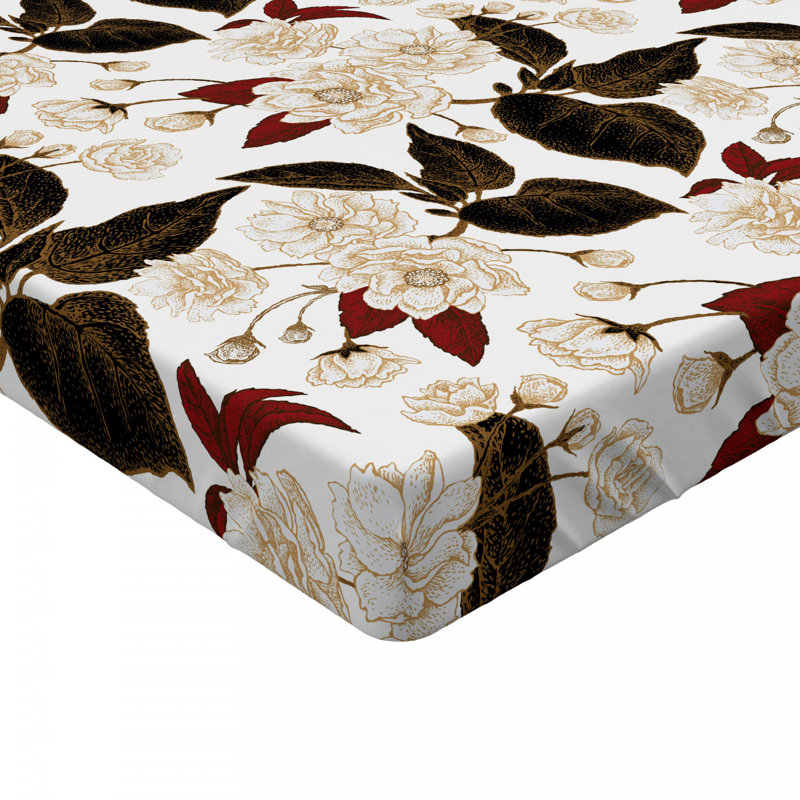 Microfiber Floral Fitted Sheet, Twin Fitted Sheet