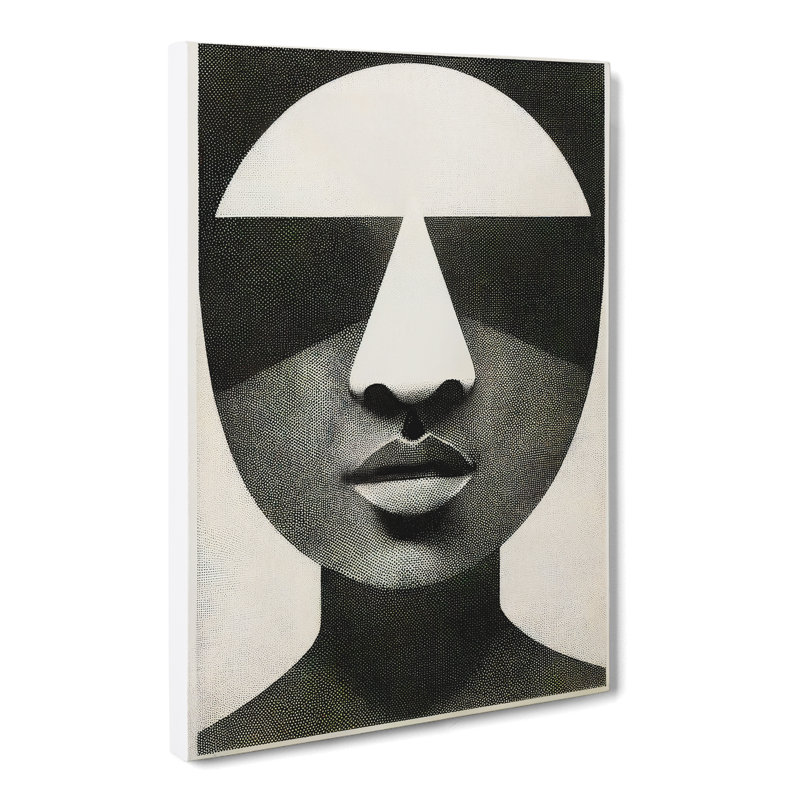 Halftone Face - Wrapped Canvas, 50cm H x 35cm W x 3cm D