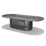 Mysteria Oval Walnut Wood Dining Table