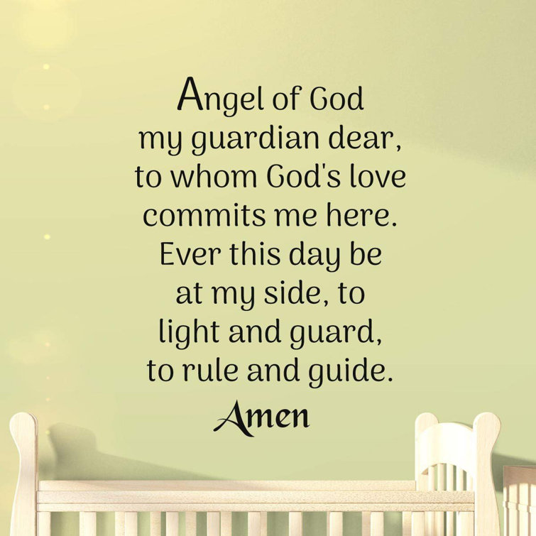 Latitude Run® Angel of God My Guardian Dear Prayer Wall Decal | Wayfair