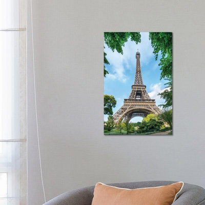 Eiffel Tower In Summer, Paris, France by Jan Becke - Wrapped Canvas Print
