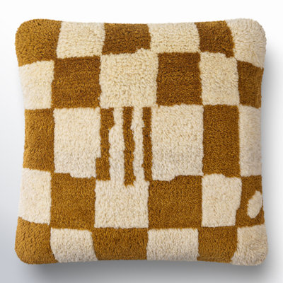 Raven Checkered Wool Throw Pillow