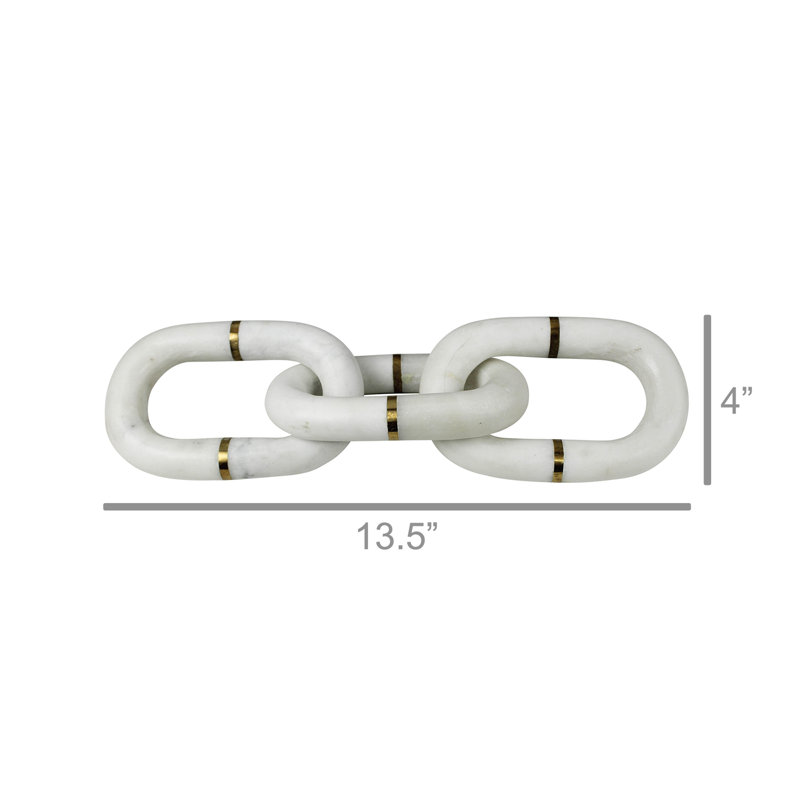 Annelijn Marble Chain with Brass Accent Sculpture