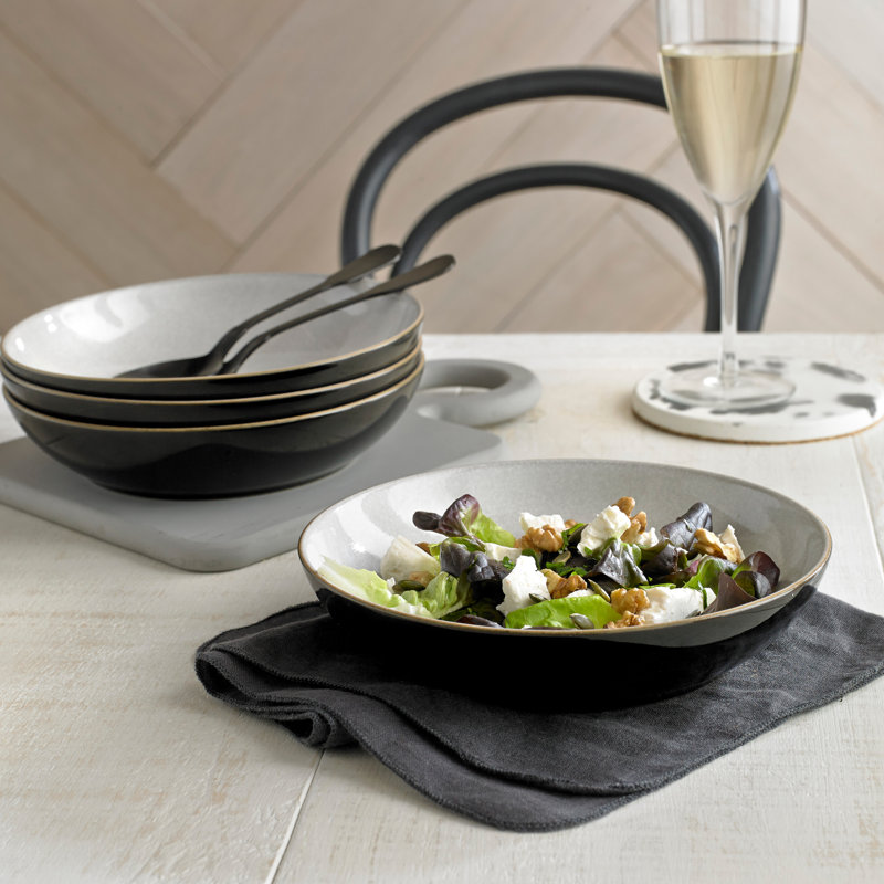 Natural Canvas 35.5 oz. Denby Pasta Bowls, Black
