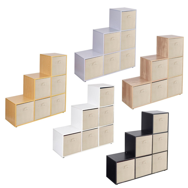 Joelle 90.5cm H x 89cm W Bookcase, White/Beige