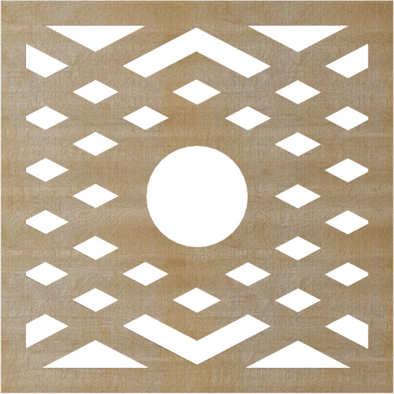 Médaillon de plafond à chevrons, H 36 po x l 36 po x P 0,25 po, Bouleau
