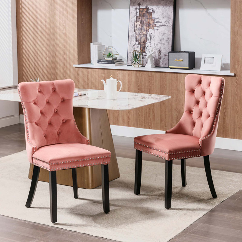 Chaise de salle à manger Ascano, Rose
