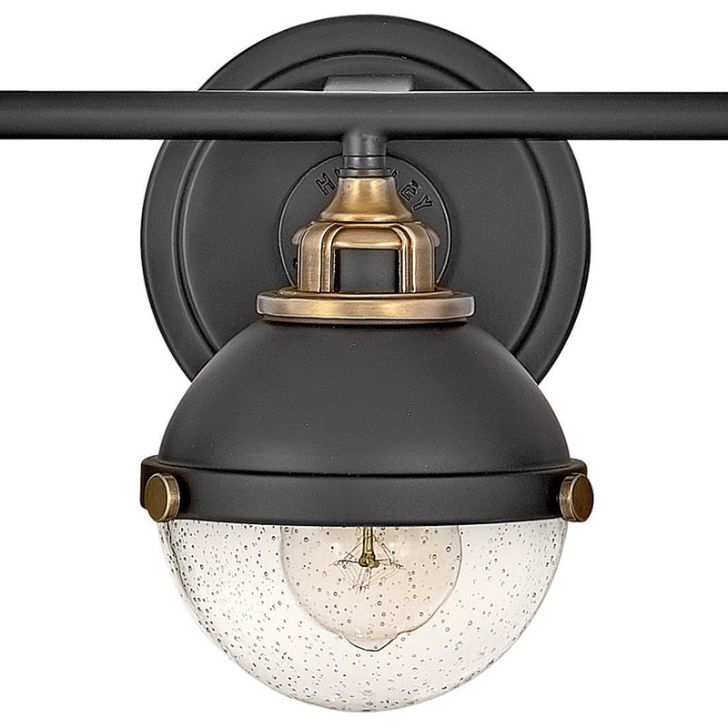 Éclairage pour meuble-lavabo à 3 lumières noir / laiton à intensité variable Kyoto