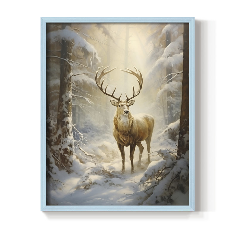 «Christmas Holiday Art DCL XXXII», reproduction d'art encadrée - bois massif, Bleu, H 21 po x l 17 po