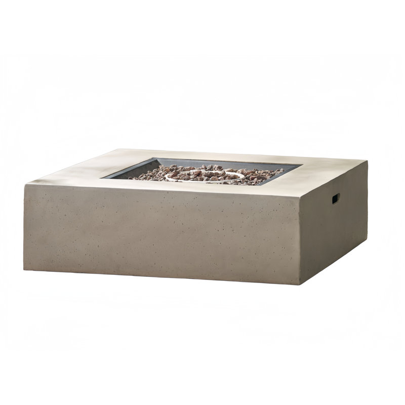50 000 Btu Square Mgo Fire Table (Tank Holder Not Included), Light Gray