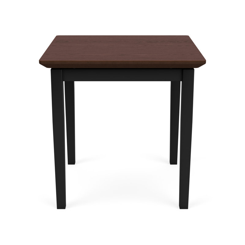 Table de bout en acier Lenox, Noir, noir, noir, noir, Noyer cacao