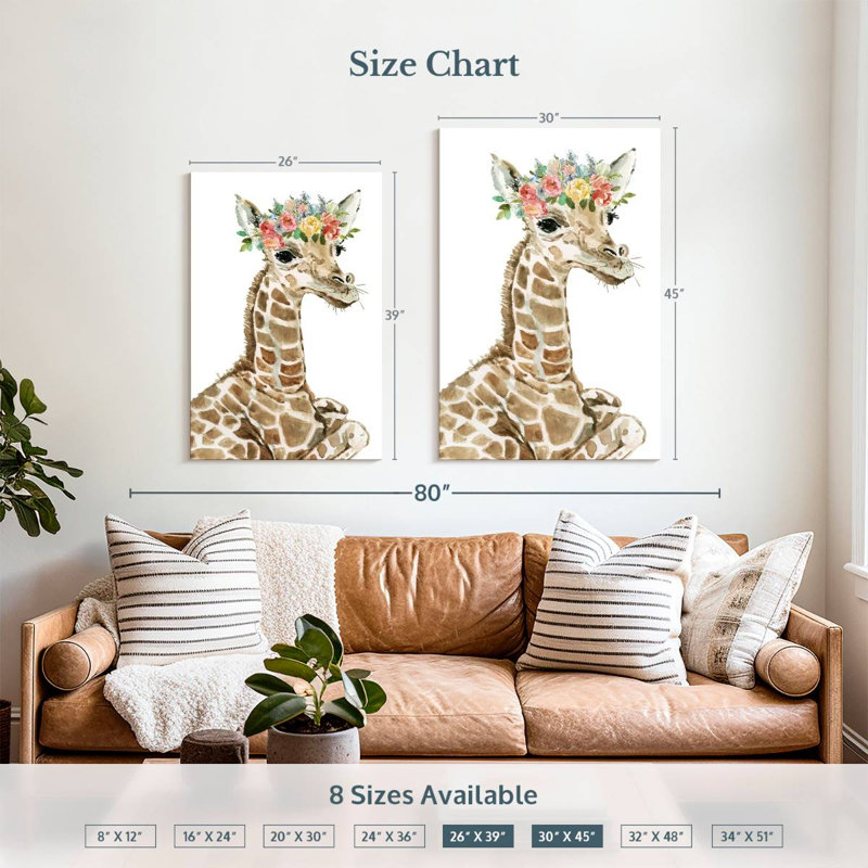 Brampt Savannah Giraffe, 39" H x 26" W