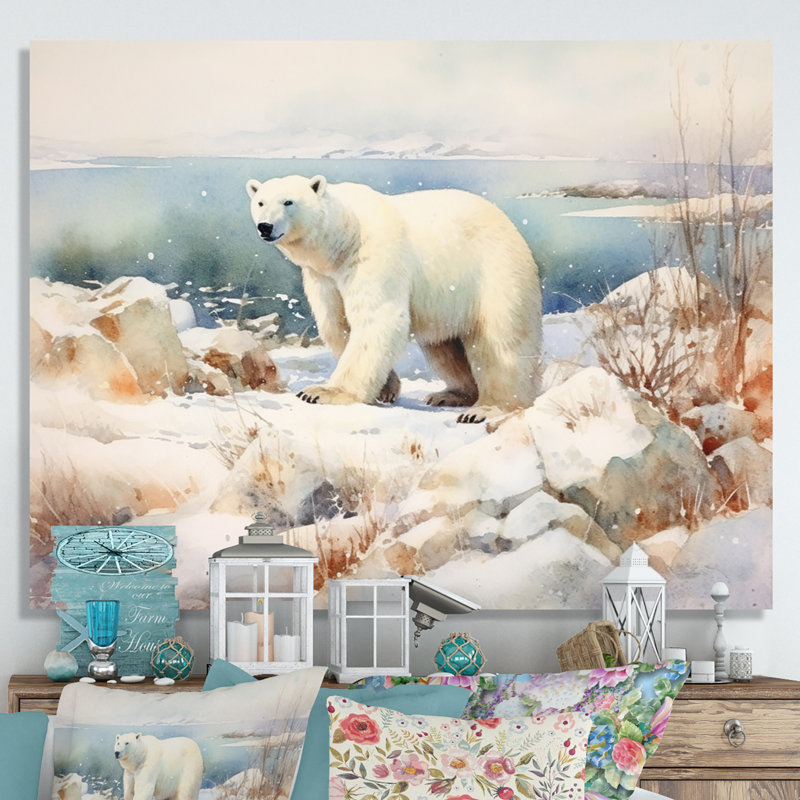 Yukon Poral Bear - reproductions d'art mural canadien, H 16 po x l 32 po, Toile tendue