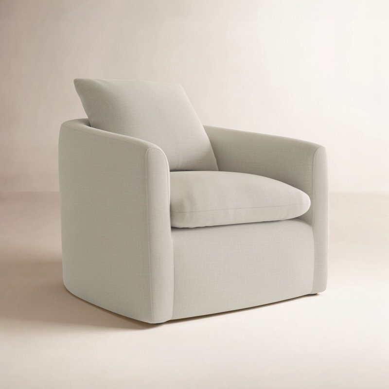 Fauteuil demi-tonneau pivotant rembourré Menta, Lin Performance Effie
