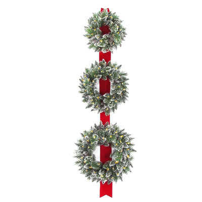 Triple couronne de 77 po à poils scintillants avec lumières DEL