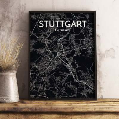 Stuttgart City Map - No Frame Print