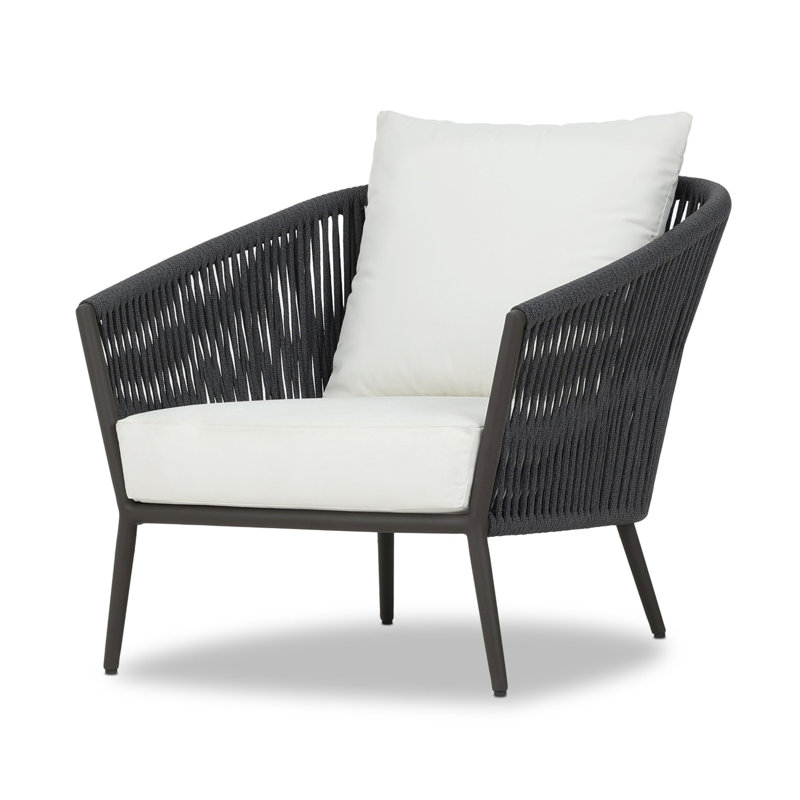 Porto Outdoor Lounge Chair, Acrylic, Arashi Salt Cushion/Bronze Frame