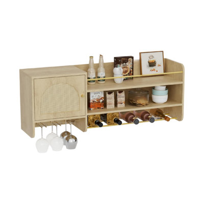 Wine Bottle & Glass Rack in Beige