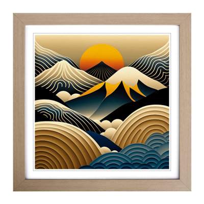 Japanese Mountains Op - Framed Print