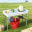 Outdoor Table Cooler,White Folding Ice Cooler Table-1354765998