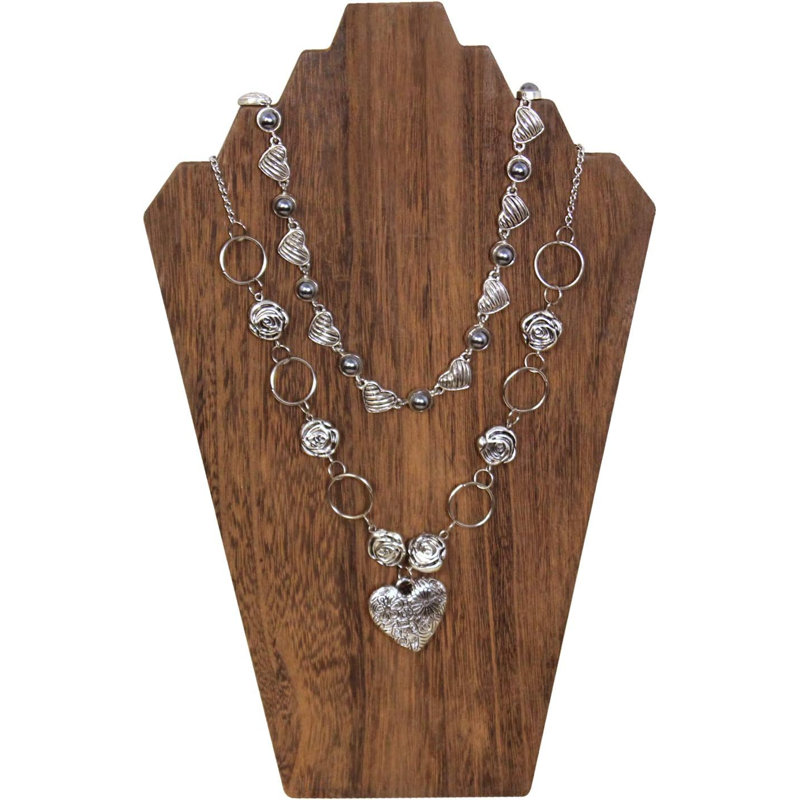 2 pièces chevalet présentoir à collier en bois léger