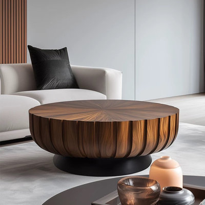 Italian style simple wooden round table