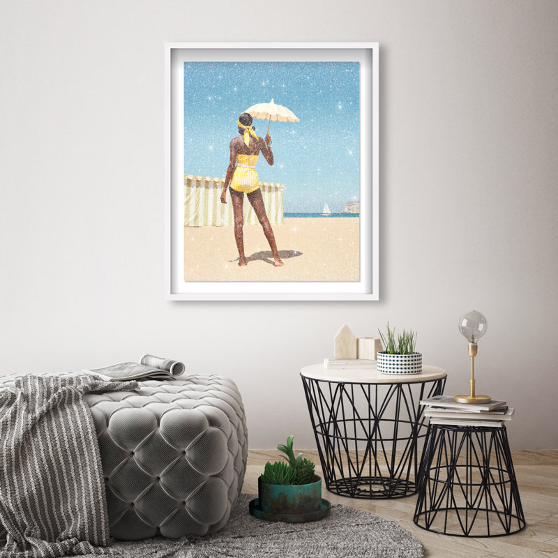Cabana Muse III Shadowbox Fashion Print by Oliver Gal, Black Frame, 16 x 20, 17.5"H x 21.5"W, White Shadowbox