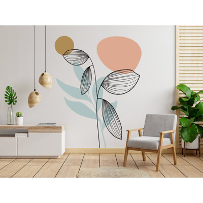 Fleurs, décorations bohème, décorations bohème de style Mid-Century moderne, autocollants muraux modernes, décor de chambre de bébé, tête de lit, art mural, décoration intérieure