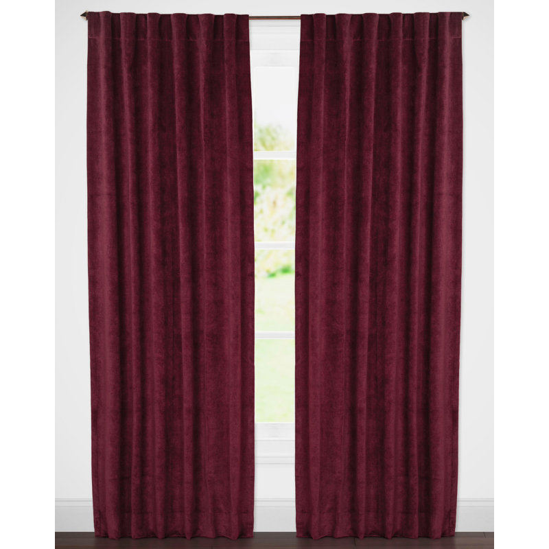 Padma Semi Sheer Curtain Single Panel, Wine