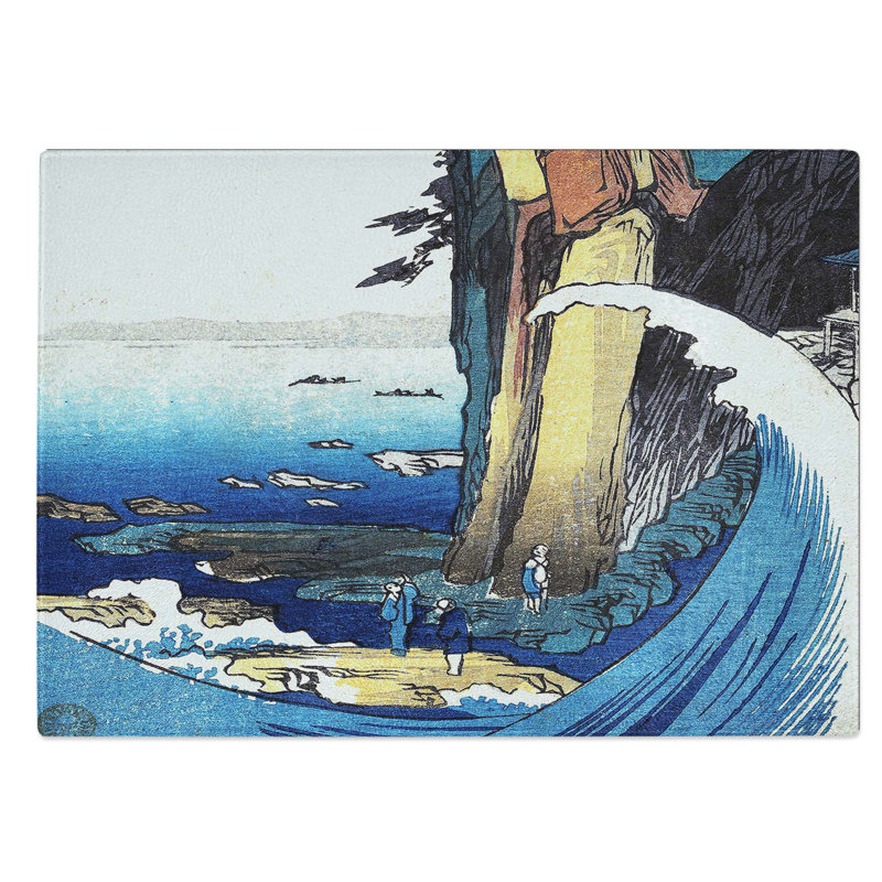 Tempered Glass Wave in Soshu by Utagawa Hiroshige Chopping Board, 28.5 cm W x 20 cm L
