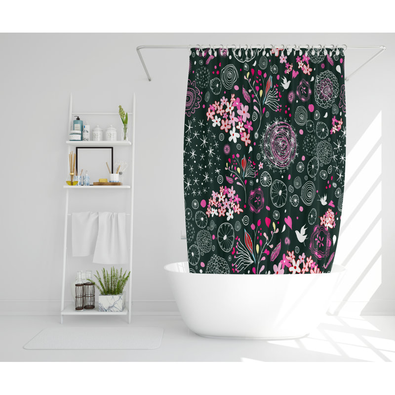 Heyward Polyester Shower Curtain Set, 168cm H x 168cm W