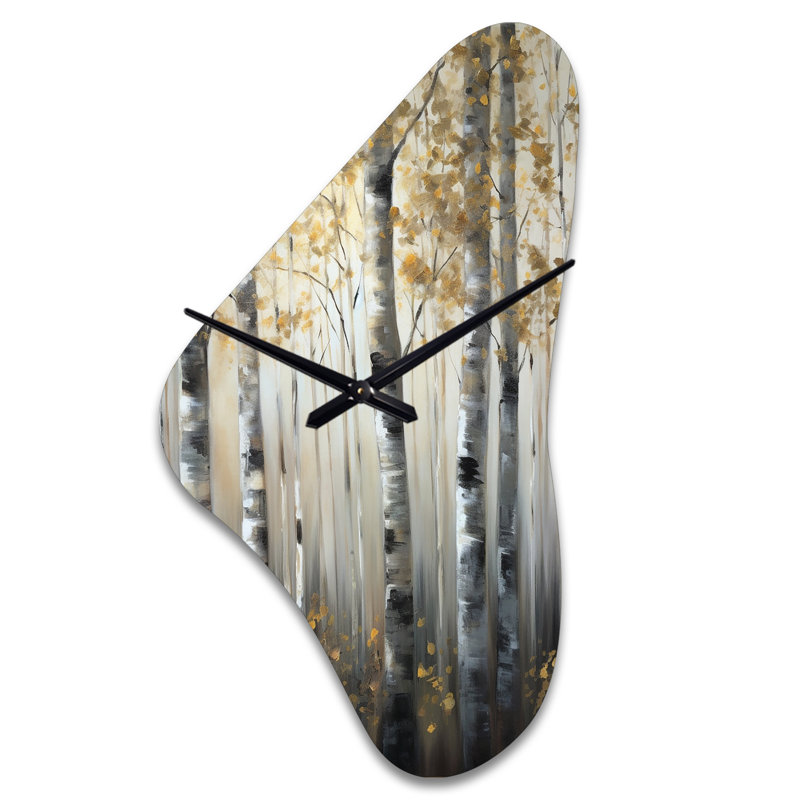 Grande sculpture horloge murale Birch Tree Forest Wonderland V - Boomerang, Grand
