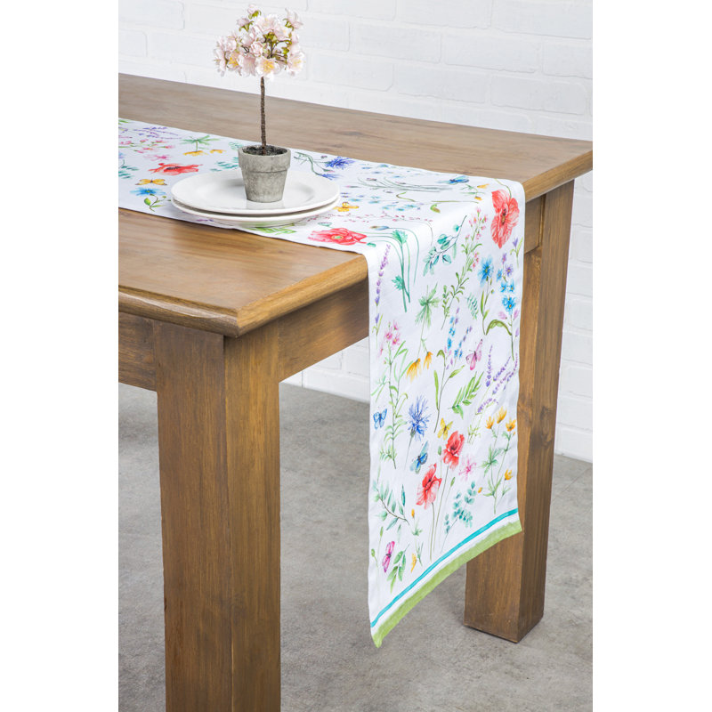 Geometric 100% Cotton Thanksgiving Table Runner, 108" L x 14.5" W