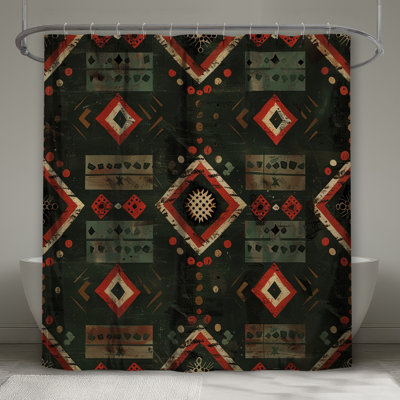 Southwestern Geometric Pattern Shower Curtains Extra Long