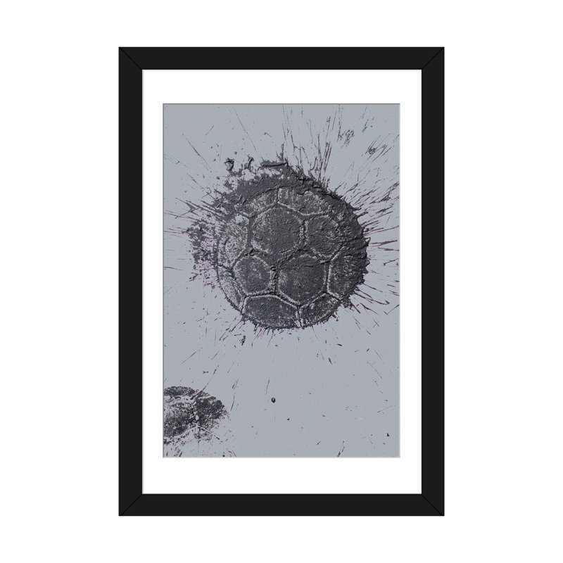 Futbol - reproduction d'art murale - papier d'art encadré, 32" x 24", Framed Paper, Black