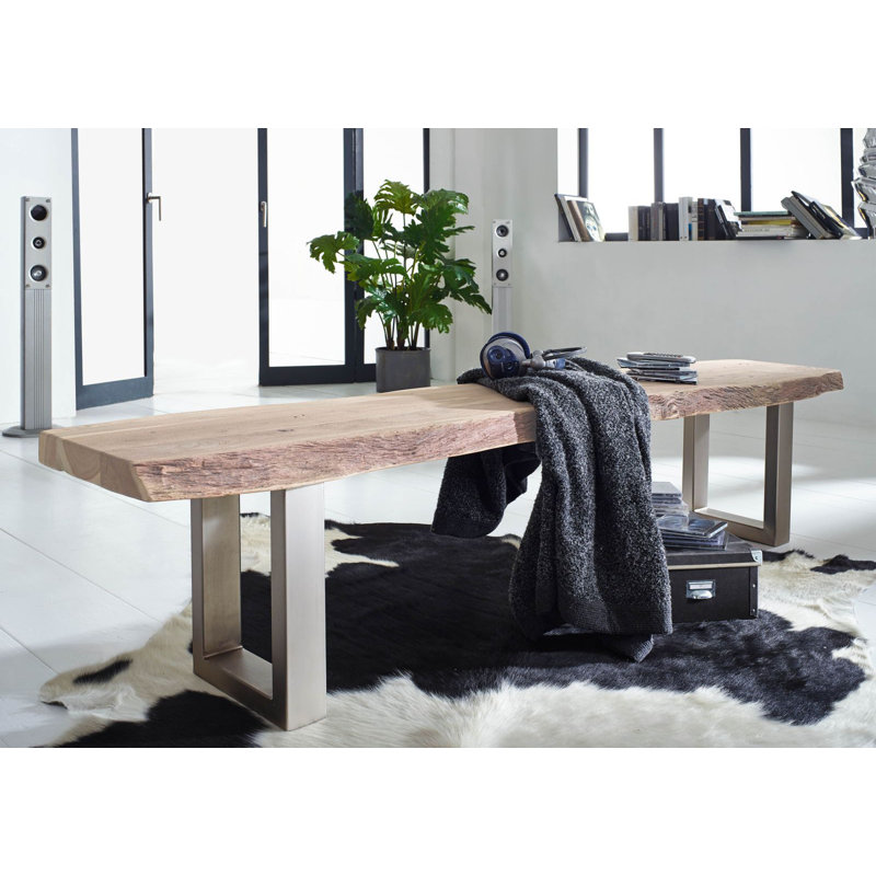 Freeform Solid Wood Bench, 45cm H x 215cm W x 85cm D
