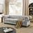 Chesterfield Sofa Tufted Linen Upholstered 3-Seater Sofa-530529413