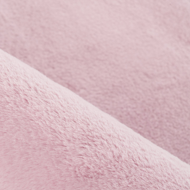 Solid Colour Knitted Area Rug, Rectangle 200 x 280 cm, Baby Pink