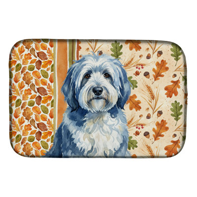 Old English Sheepdog Heirloom Fall Dish Drying Mat