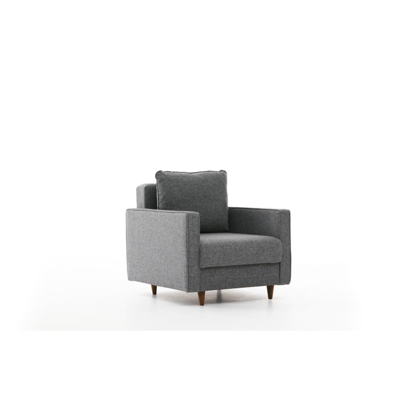 Fauteuil en polyester 33,46 po Darron, Polyester gris