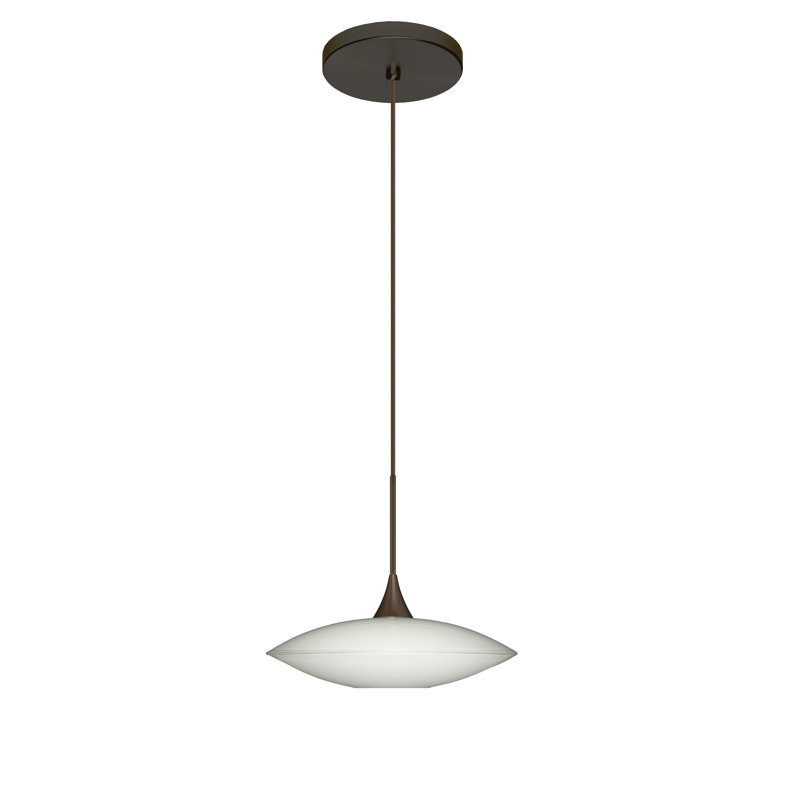 Luminaire suspendu géométrique 1 lumières simple Spazio, Bronze, DEL