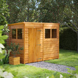 Powersheds 8 x 6ft Timber Overlap Pent Garden Shed