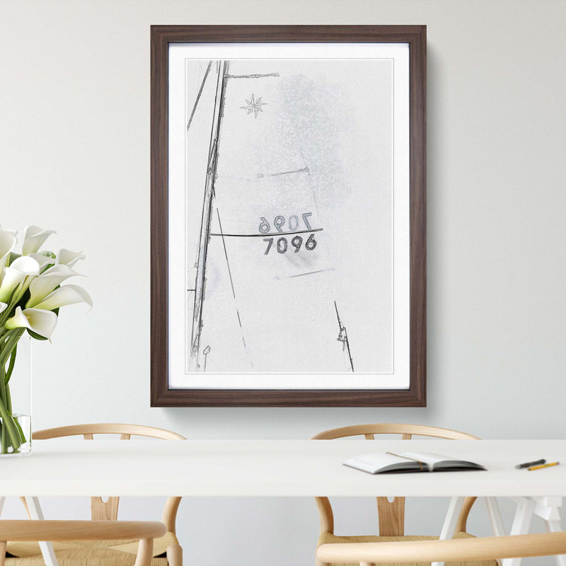 Setting Sail in Sydney in Abstract - Picture Frame Graphic Art Print, Walnut, 76cm H x 50cm W x 2cm D