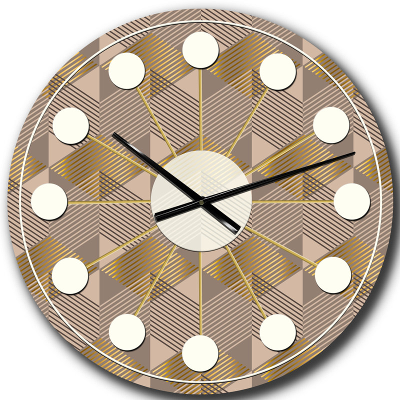 Retro Square Design V - horloge murale moderne Mid-Century, Grand