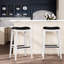 Tabouret de bar 30 po, blanc avec cuir noir, fabriqué pour une utilisation à long terme dans la cuisine et dans les décors-1470064415-1470064414