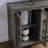 Ellington 70"W Gray Walnut Finish Fireplace TV Stand Console With Heater, LED Light, Cabinets, Shelves